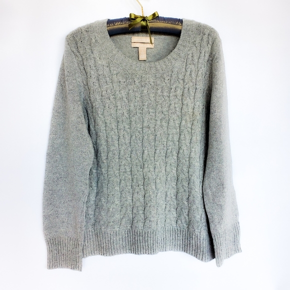 Banana Republic Wool & Cashmere Blend Grey Crew Neck Sweater (L) - Picture 2 of 7